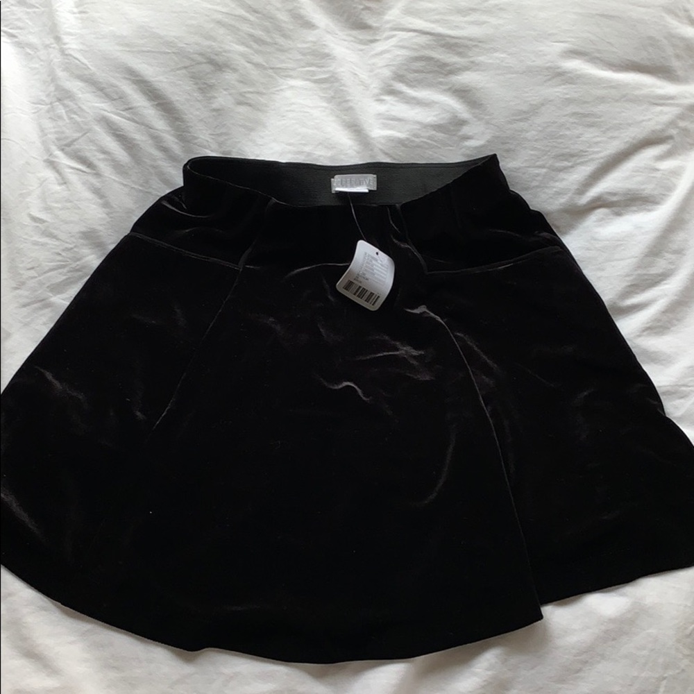 Cooperative Black Velvet Mini Skirt
